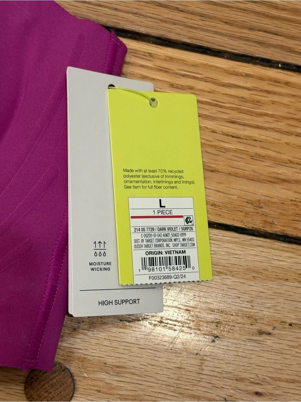 Target High Support All in Motion Fuchsia Padded Seamless Sports Bra large new - Picture 2 of 3